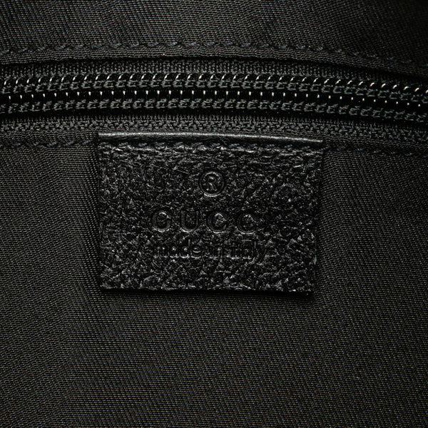 グッチ GGキャンバス 斜め掛け ショルダーバッグ 122790 ブラック キャンバス レザー レディース GUCCI 【中古】