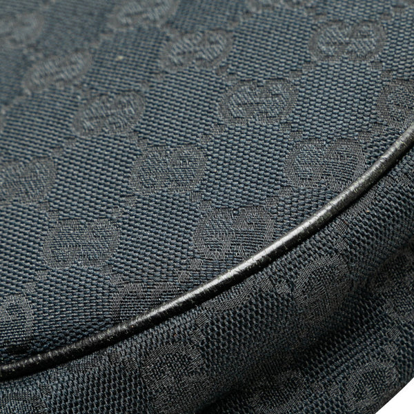 グッチ GGキャンバス 斜め掛け ショルダーバッグ 122790 ブラック キャンバス レザー レディース GUCCI 【中古】