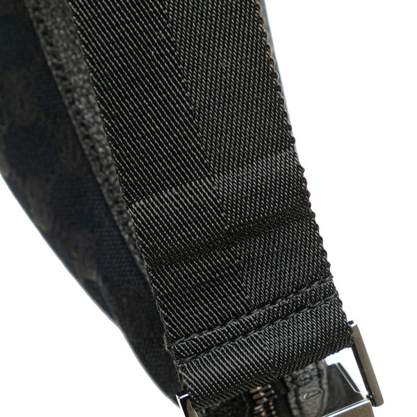 グッチ GGキャンバス 斜め掛け ショルダーバッグ 122790 ブラック キャンバス レザー レディース GUCCI 【中古】