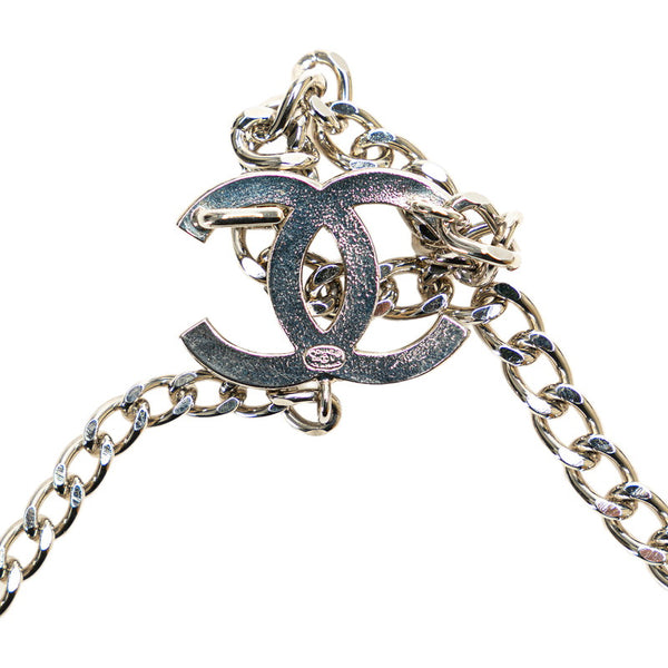 シャネル 3P ココマーク チェーン ベルト シルバー ブラック メタル レディース CHANEL 【中古】