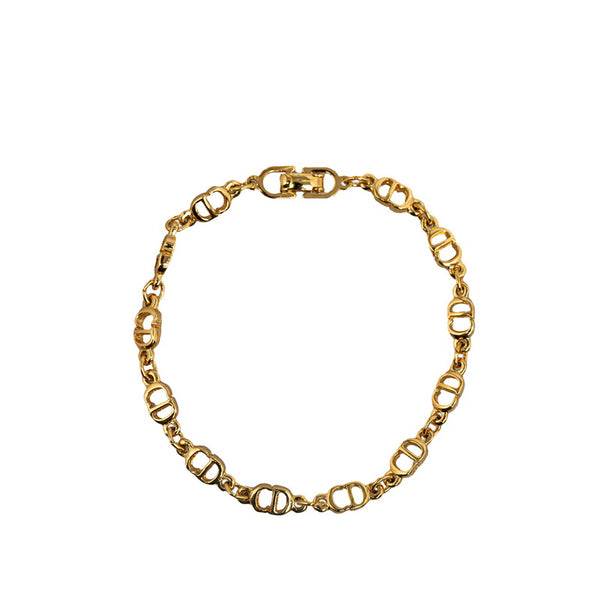 ディオール CDロゴ チェーン ブレスレット ゴールド メッキ レディース Dior 【中古】
