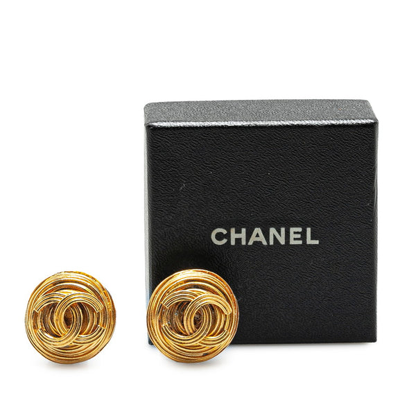シャネル ヴィンテージ ココマーク ラウンド イヤリング ゴールド メッキ レディース CHANEL 【中古】