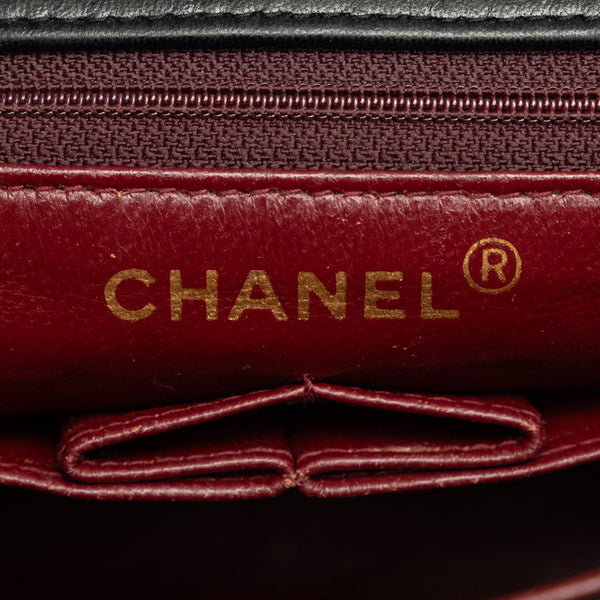 シャネル ミニマトラッセ ココマーク 斜め掛け チェーン ショルダーバッグ ブラック ラムスキン レディース CHANEL 【中古】