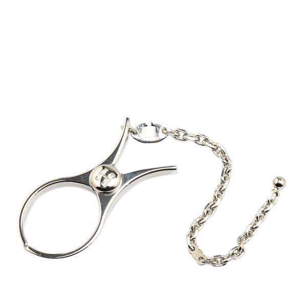 エルメス フィルー 手袋 グローブホルダー クリップ シルバー メタル レディース HERMES 【中古】