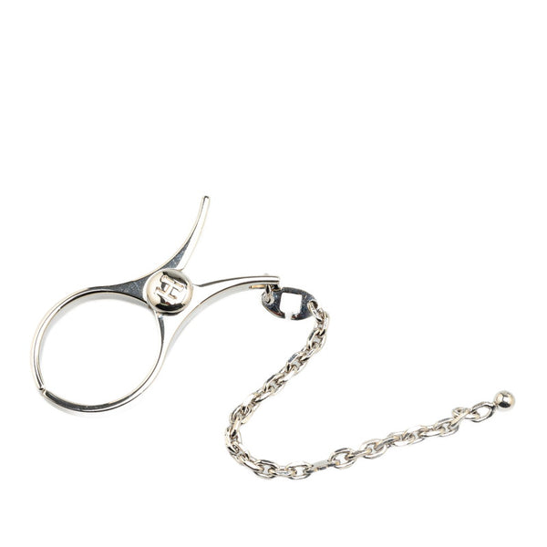 エルメス フィルー 手袋 グローブホルダー クリップ シルバー メタル レディース HERMES 【中古】