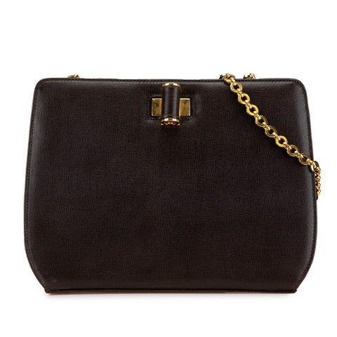 サルヴァトーレフェラガモ ハンドバッグ ブラウン レザー レディース Salvatore Ferragamo 【中古】