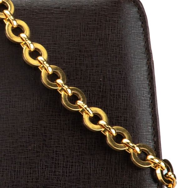 サルヴァトーレフェラガモ ハンドバッグ ブラウン レザー レディース Salvatore Ferragamo 【中古】