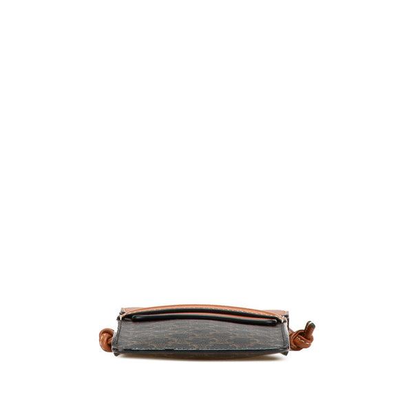 セリーヌ トリオンフ ポーチ ショルダーバッグ ブラック ブラウン PVC レザー レディース CELINE 【中古】