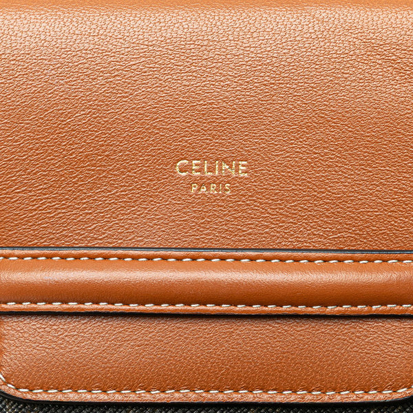 セリーヌ トリオンフ ポーチ ショルダーバッグ ブラック ブラウン PVC レザー レディース CELINE 【中古】