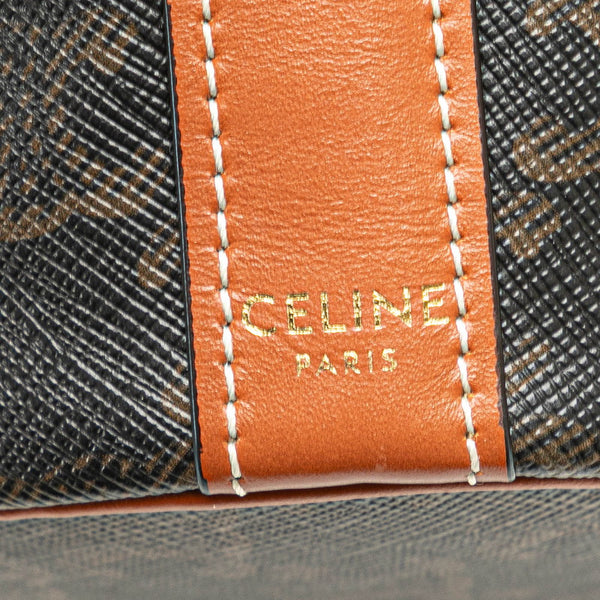 セリーヌ トリオンフ スモール ドローストリング 斜め掛け ショルダーバッグ ブラウン PVC レザー レディース CELINE 【中古】