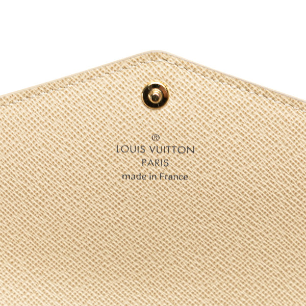 ルイ ヴィトン ダミエ アズール ポルトフォイユ サラ 長財布 N63208 ホワイト PVC レザー レディース LOUIS VUITTON 【中古】