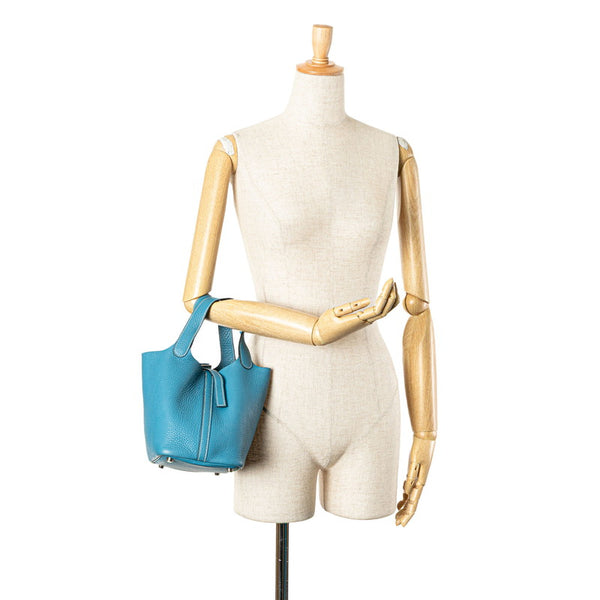 エルメス ピコタンPM ハンドバッグ ブルージーン トゴ レディース HERMES 【中古】