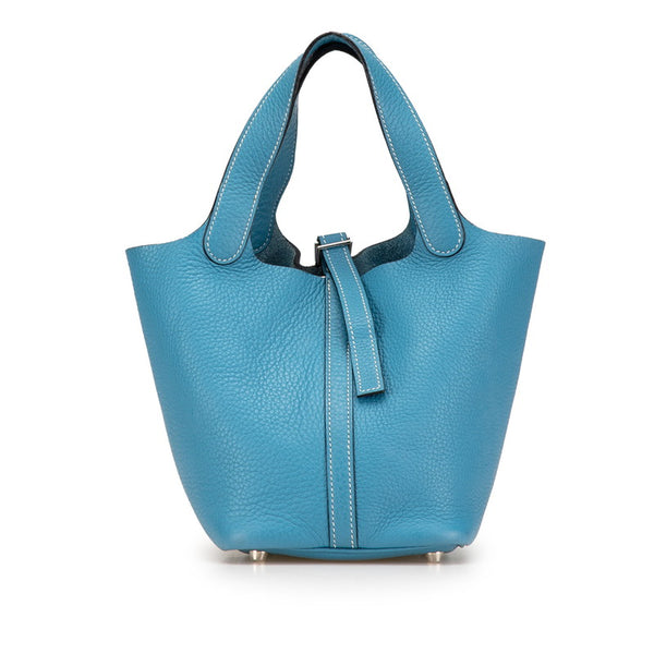 エルメス ピコタンPM ハンドバッグ ブルージーン トゴ レディース HERMES 【中古】