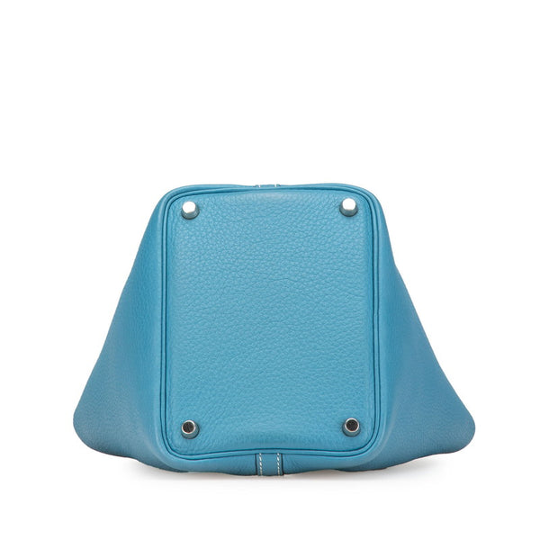 エルメス ピコタンPM ハンドバッグ ブルージーン トゴ レディース HERMES 【中古】