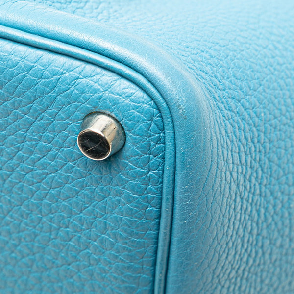 エルメス ピコタンPM ハンドバッグ ブルージーン トゴ レディース HERMES 【中古】