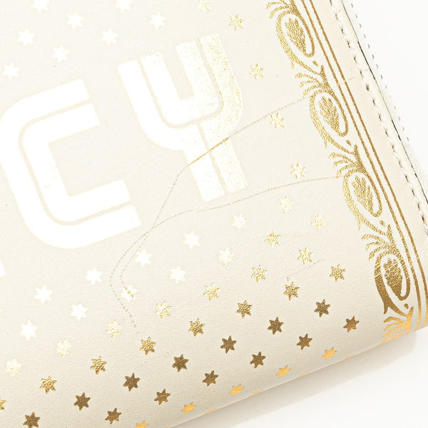 グッチ GUCCY SEGA プリント ラウンドファスナー 長財布 510488 アイボリー ホワイト レザー レディース GUCCI 【中古】