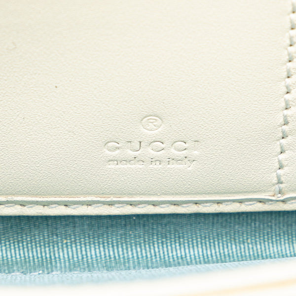 グッチ GUCCY SEGA プリント ラウンドファスナー 長財布 510488 アイボリー ホワイト レザー レディース GUCCI 【中古】