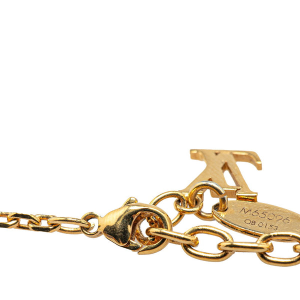 ルイ ヴィトン コリエ ギャンブル LVモチーフ ネックレス M65096 ゴールド パープル メッキ レディース LOUIS VUITTON 【中古】