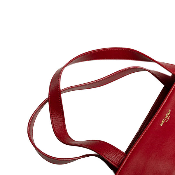 サンローラン リバーシブル トートバッグ 318340 レッド レザー レディース SAINT LAURENT 【中古】