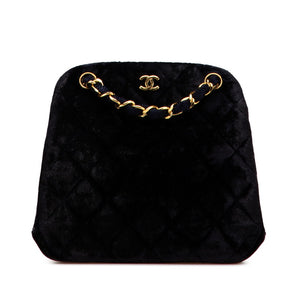 シャネル マトラッセ ココマーク チェーン トートバッグ ネイビー スウェード レディース CHANEL 【中古】