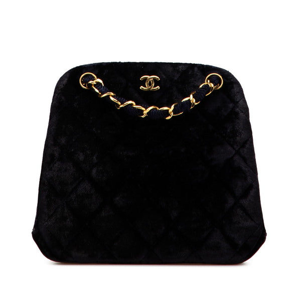 シャネル マトラッセ ココマーク チェーン トートバッグ ネイビー スウェード レディース CHANEL 【中古】