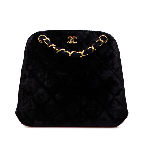 シャネル マトラッセ ココマーク チェーン トートバッグ ネイビー スウェード レディース CHANEL 【中古】