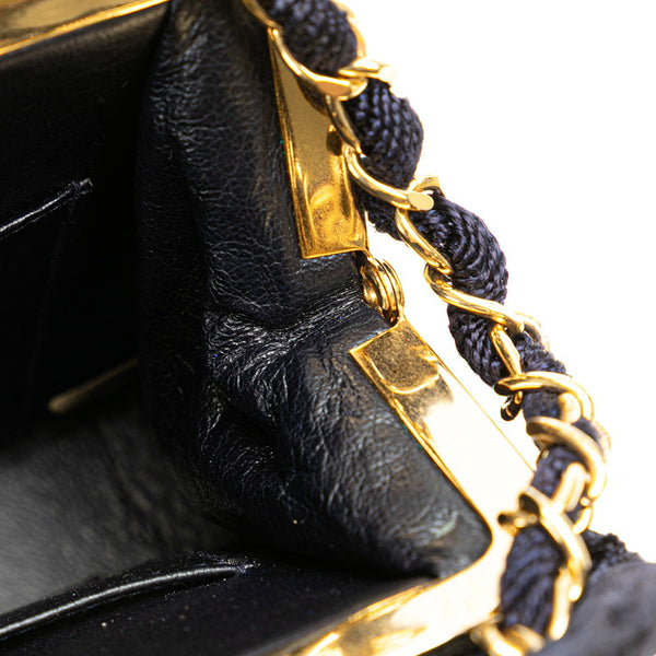 シャネル マトラッセ ココマーク チェーン トートバッグ ネイビー スウェード レディース CHANEL 【中古】