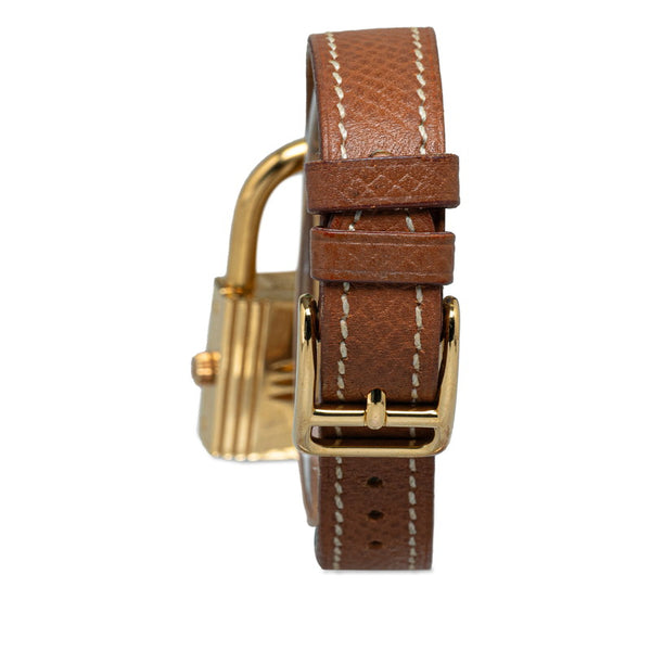 エルメス ケリーウォッチ 腕時計 クオーツ ゴールド文字盤 メッキ レザー レディース HERMES 【中古】