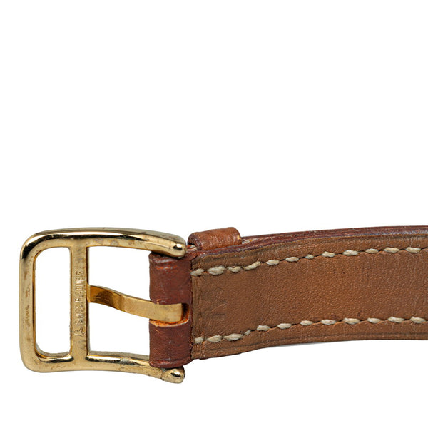 エルメス ケリーウォッチ 腕時計 クオーツ ゴールド文字盤 メッキ レザー レディース HERMES 【中古】