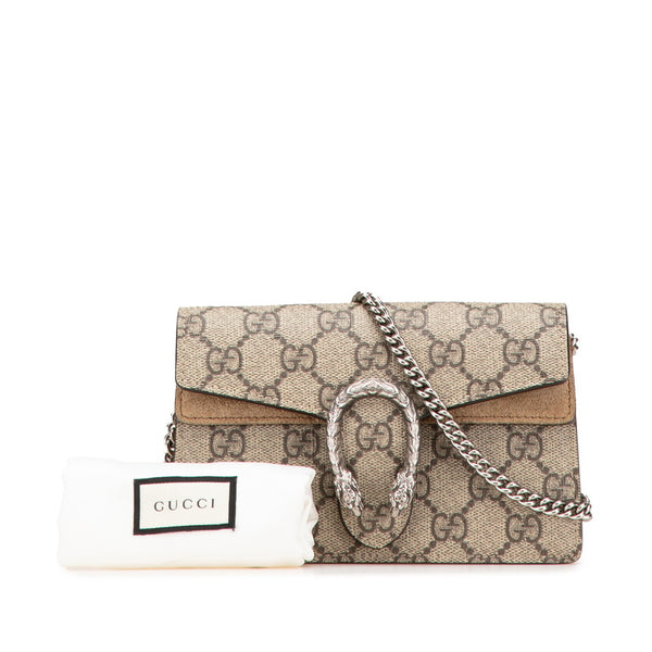 グッチ GGスプリーム ディオニュソス チェーン ショルダーバッグ 476432 ブラック PVC スウェード レディース GUCCI 【中古】