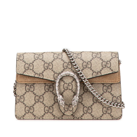 グッチ GGスプリーム ディオニュソス チェーン ショルダーバッグ 476432 ブラック PVC スウェード レディース GUCCI 【中古】