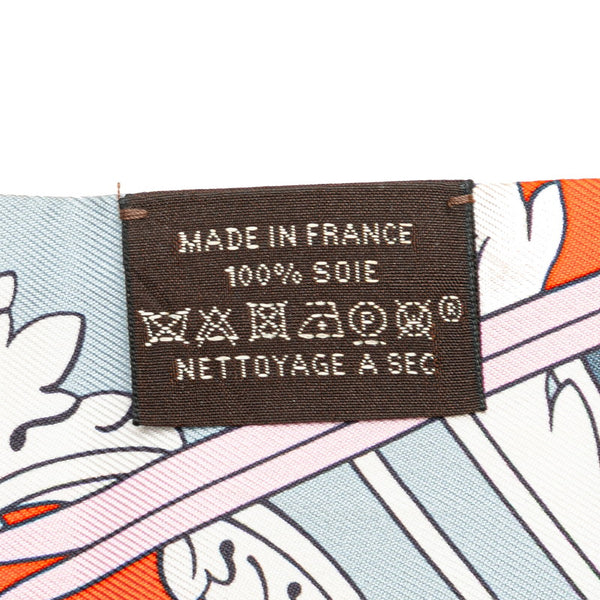 エルメス ツイリー Washington's Carriage ジョージワシントンの馬車 スカーフ オレンジ マルチカラー シルク レディース HERMES 【中古】