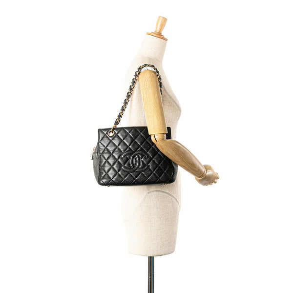 シャネル マトラッセ ココマーク チェーン ハンドバッグ ワンショルダーバッグ ブラック キャビアスキン レディース CHANEL 【中古】