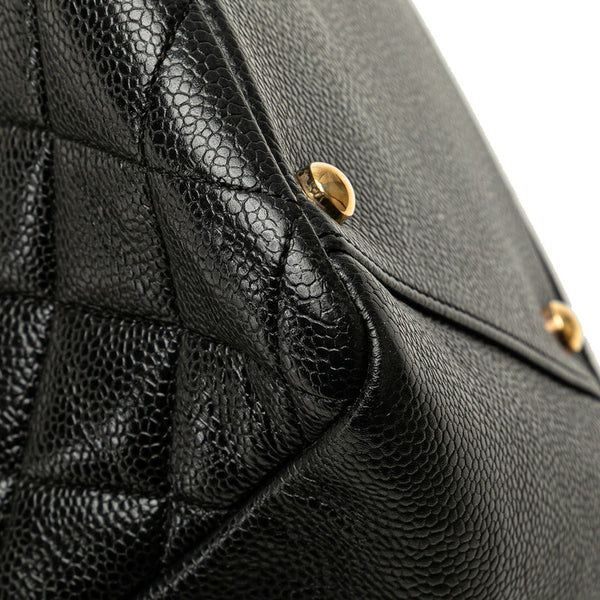 シャネル マトラッセ ココマーク チェーン ハンドバッグ ワンショルダーバッグ ブラック キャビアスキン レディース CHANEL 【中古】