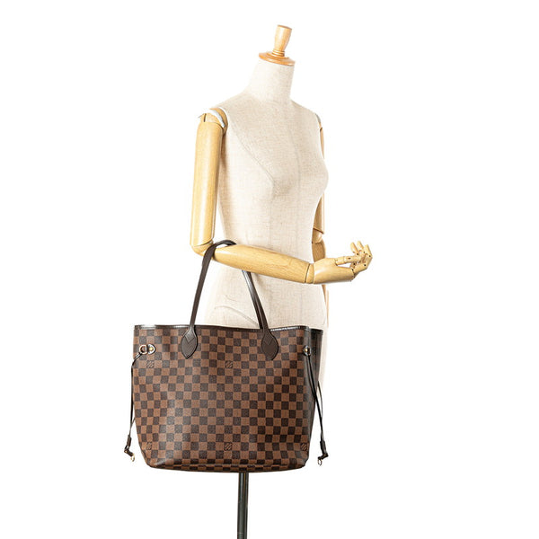ルイ ヴィトン ダミエ ネヴァーフルMM トートバッグ ショルダーバッグ Ｎ51105 ブラウン PVC レザー レディース LOUIS VUITTON 【中古】