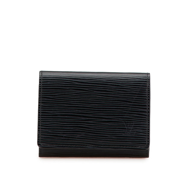 ルイ ヴィトン エピ アンヴェロップ カルト ドゥ ヴィジット カードケース M56582 ノワール ブラック レザー メンズ LOUIS VUITTON 【中古】