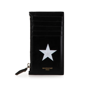 ジバンシー 星 スター モチーフ カードケース コインケース ブラック ホワイト レザー レディース Givenchy 【中古】