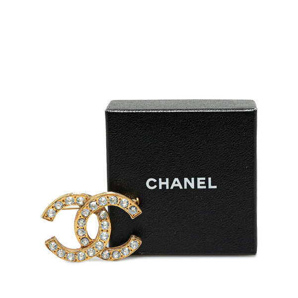 シャネル ココマーク ラインストーン ブローチ ゴールド メッキ レディース CHANEL 【中古】