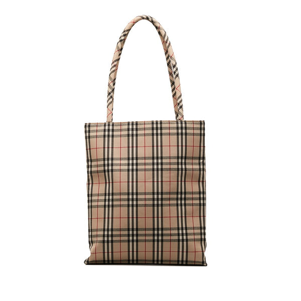バーバリー ノバチェック トートバッグ ベージュ マルチカラー キャンバス レディース BURBERRY 【中古】