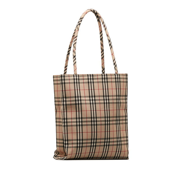 バーバリー ノバチェック トートバッグ ベージュ マルチカラー キャンバス レディース BURBERRY 【中古】