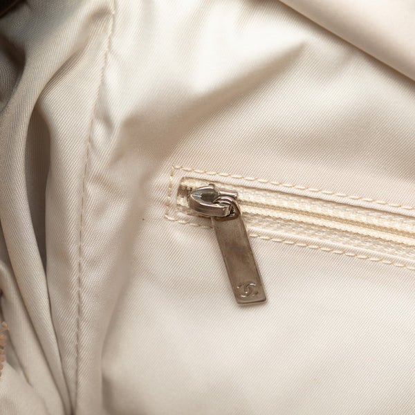 シャネル ココマーク パリビアリッツ トート PM トートバッグ A34208 ゴールド ベージュ キャンバス レザー レディース CHANEL 【中古】