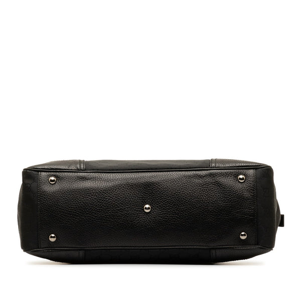 グッチ GGナイロン シェリーライン トートバッグ ハンドバッグ 293599 ブラック ナイロン レザー レディース GUCCI 【中古】