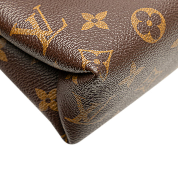 ルイ ヴィトン モノグラム サン プラシード チェーン ショルダーバッグ M43713 ブラウン レッド PVC レザー レディース LOUIS VUITTON 【中古】