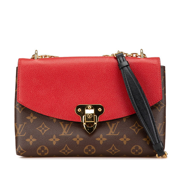 ルイ ヴィトン モノグラム サン プラシード チェーン ショルダーバッグ M43713 ブラウン レッド PVC レザー レディース LOUIS VUITTON 【中古】