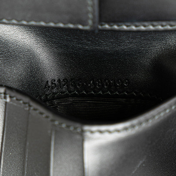 グッチ GGスプリーム キングスネーク  二つ折り財布 451266 ベージュ ブラウン PVC レザー メンズ GUCCI 【中古】