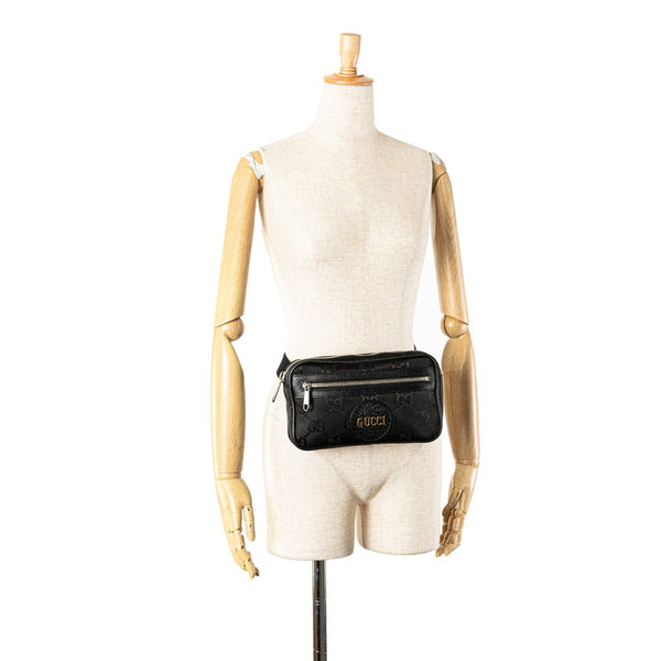 グッチ GGナイロン オフ ザ グリッド ウエストバッグ ボディバッグ 631341 ブラック ナイロン レザー レディース GUCCI 【中古】