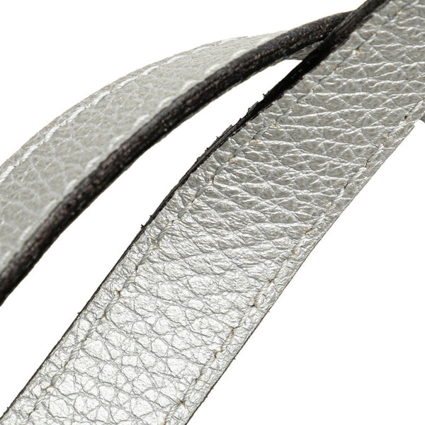 グッチ GGインプリメ ハンドバッグ 264210 シルバー キャンバス レザー レディース GUCCI 【中古】