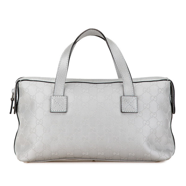 グッチ GGインプリメ ハンドバッグ 264210 シルバー キャンバス レザー レディース GUCCI 【中古】