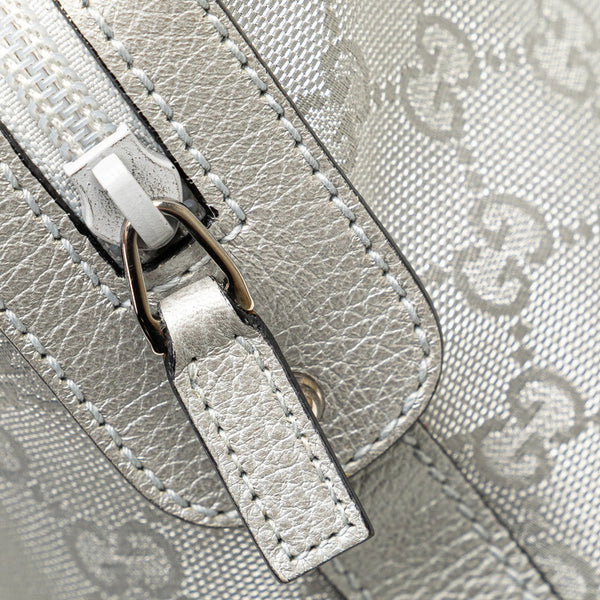 グッチ GGインプリメ ハンドバッグ 264210 シルバー キャンバス レザー レディース GUCCI 【中古】