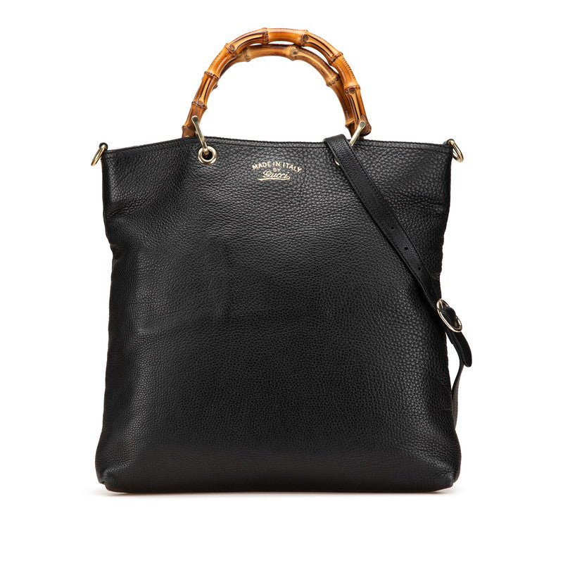 グッチ バンブー ハンドバッグ ショルダーバッグ 2WAY 323663 ブラック レザー レディース GUCCI 【中古】
